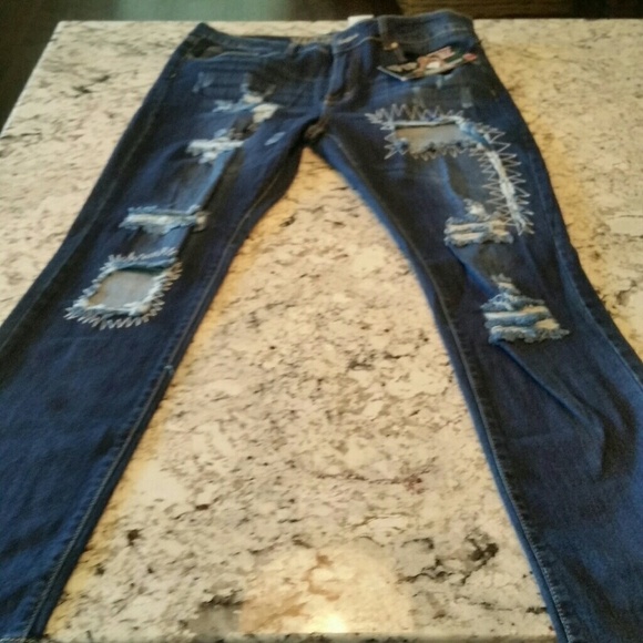 VIP Jeans Destroyed NEW with Tags 15 16 Dark C5 - Picture 2 of 7